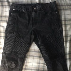 Black, ribbed PacSun mens skinny jeans
